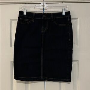 Old Navy Dark Indigo Denim Skirt with Contrast Stitching